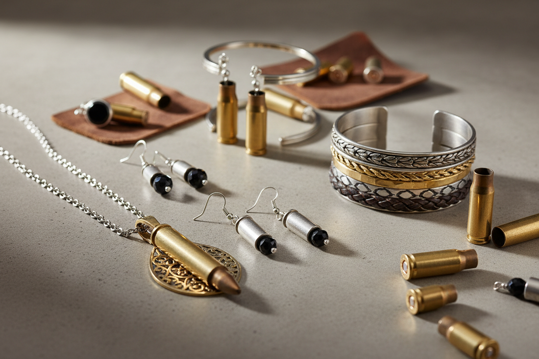 Bullet casings for jewelry crafts, including necklaces, earrings, and bracelets, showcasing how to choose bullet jewelry supplies