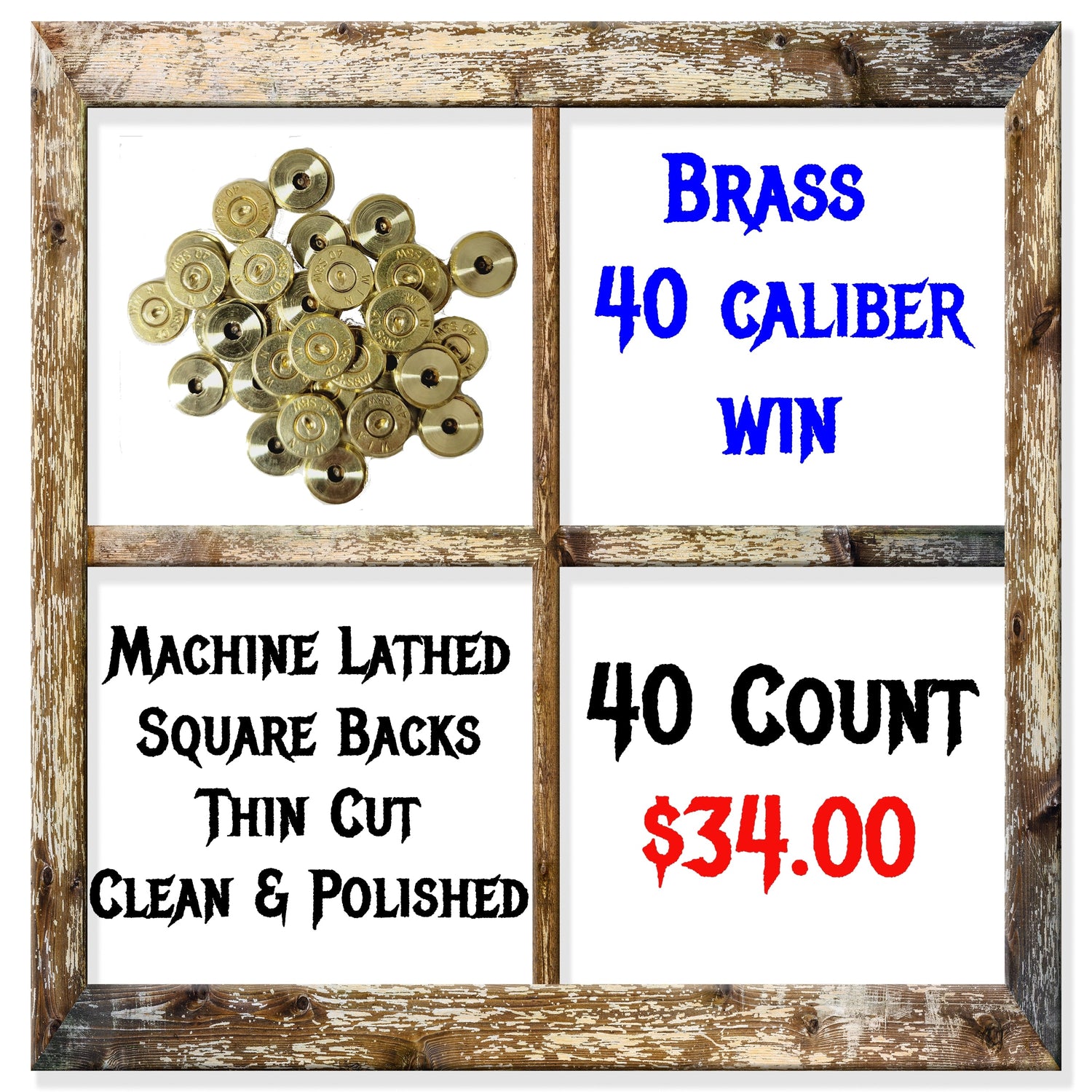 Brass WIN 40 Bullet Jewelry Making Supplies