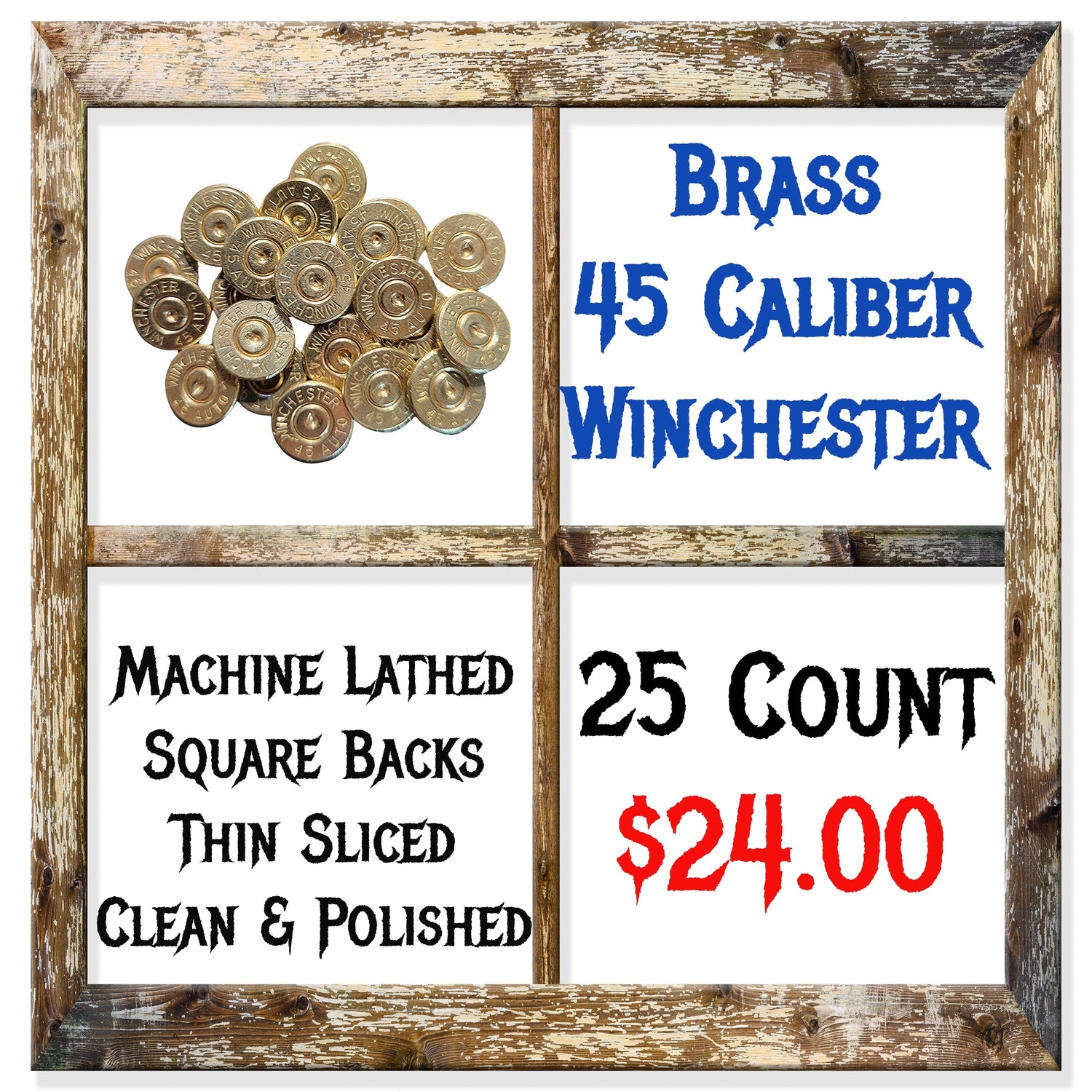 Brass Bullet Slices for Jewelry: 25 Count Winchester