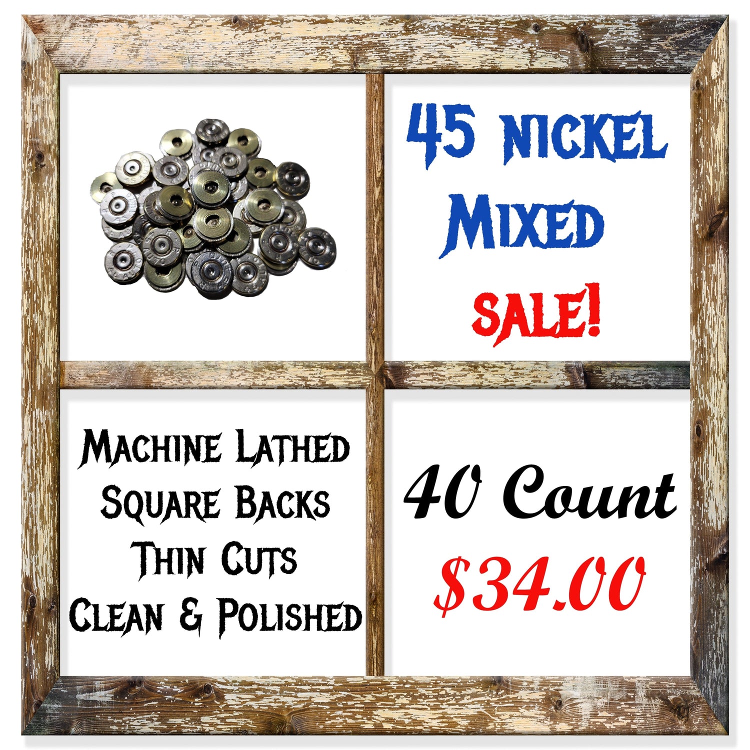 Nickel Bullet Slices for Jewelry: 45 Mixed Quality