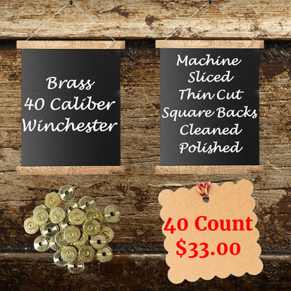 Brass Winchester 45 Caliber Bullet Slices For Earrings - SingleShotSlices 40 Count