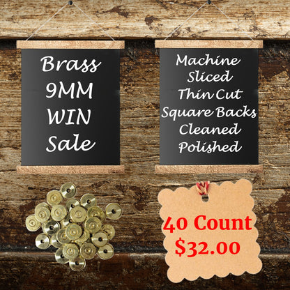Brass WIN 9MM Bullet Casings For Crafts - 40 Count