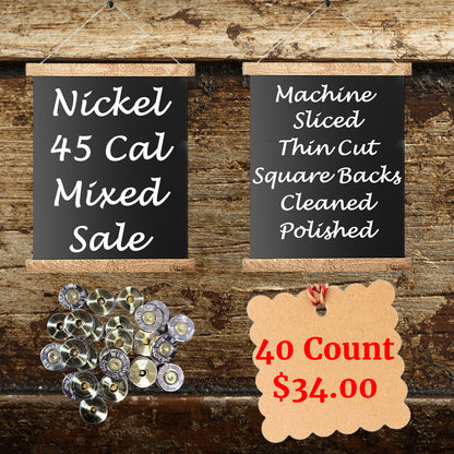 Mixed Nickel 45 Bullet Casing Jewelry DIY - 40 Count
