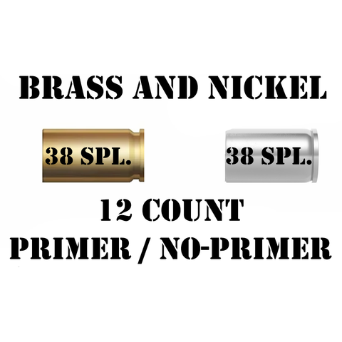 Brass and nickel 38 Special bullet casing jewelry DIY for crafting projects, 12 count with primer options