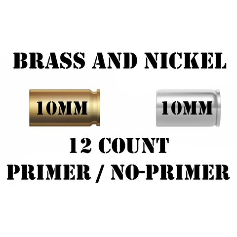 10MM Brass and Nickel bullet jewelry making supplies in a 12 count pack for crafting
