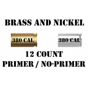 Brass and nickel 380 caliber bullet casings for DIY bullet jewelry, 12 count with primer options