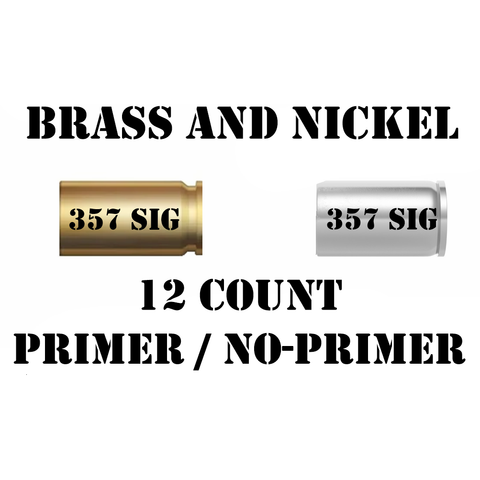 12 count 357 SIG brass and nickel cartridge cases for DIY bullet jewelry crafting